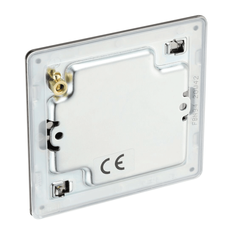 BG Screwless Flatplate Black Nickel Single Blank Plate - FBN94, Image 3 of 3
