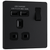 BG Evolve Matt Black Single Switched 13A Power Socket + 2 X USB (2.1A) - PCDMB21U2B