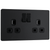BG Evolve Matt Black Double Switched 13A Power Socket - PCDMB22B