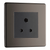 BG Nexus Flatplate Screwless Black Nickel 5A 1 Gang Unswitched Round-Pin Socket - Black Insert FBN29B