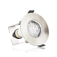 Integral Evofire IP65 Round Satin Nickel 70mm cutout Downlight with GU10 Holder  & Insulation Guard - ILDLFR70D004