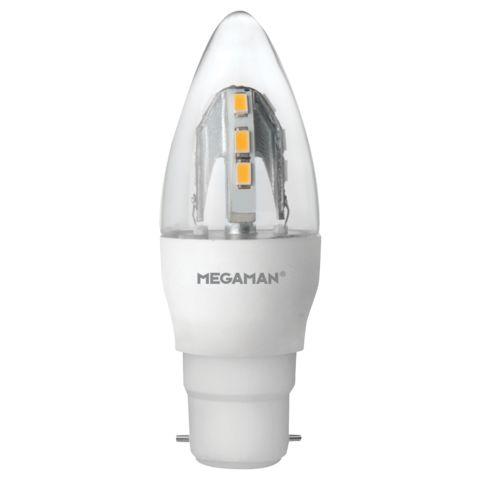 Megaman 5W Incanda-LED BC B22 Candle Very Warm White Dimmable - 143890, Image 1 of 1