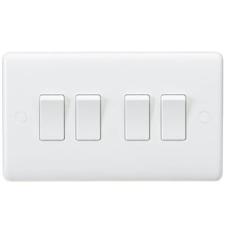 Knightsbridge Curved Edge 10AX 4G 2-Way Switch - White - CU4100