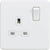 Knightsbridge Screwless 13A 1G DP switched socket - Matt white with white insert - SFR7000MW