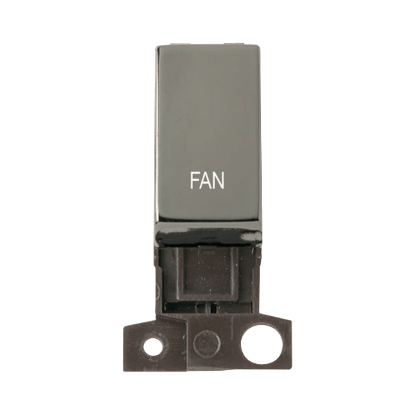 Click Scolmore MiniGrid 13A Double-Pole Ingot Fan Switch Black Nickel - MD018BN-FN, Image 1 of 1