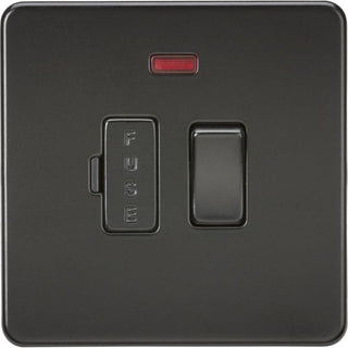 Knightsbridge Screwless 13A Switched Fused Spur Unit with Neon - Matt Black - SF6300NMBB