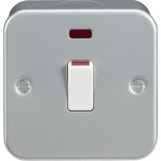 Knightsbridge Metal Clad 20A 1G DP Switch with Neon - M8341N