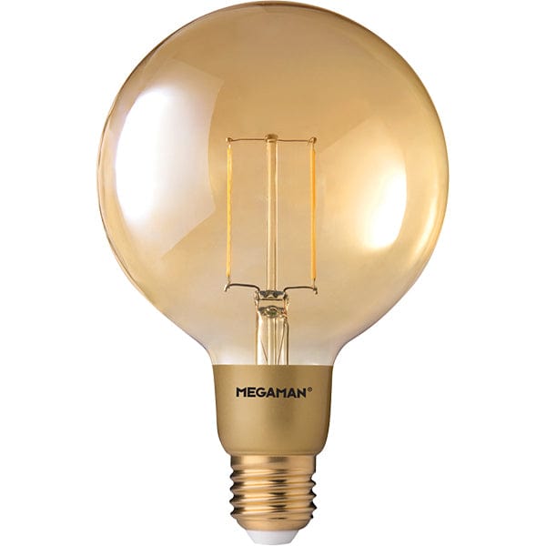 Megaman 3W LED Gold Filament ES E27 Globe Very Warm White Dimmable - 146314, Image 1 of 1