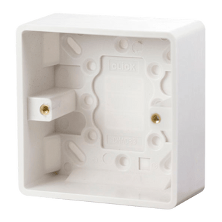 Click Scolmore Mode 1 Gang 35mm Pattress Box Polar White - CMA083