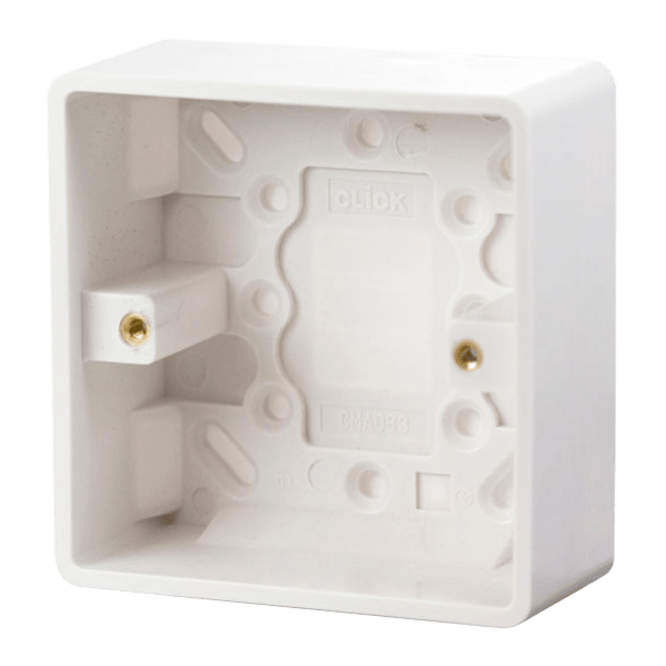 Click Scolmore Mode 1 Gang 35mm Pattress Box Polar White - CMA083, Image 1 of 1