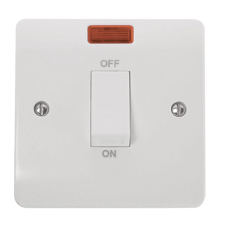 Click Scolmore Mode 45A Cooker Rocker Switch With Neon Polar White - CMA501