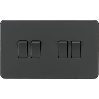 Knightsbridge Screwless 10AX 4G 2-Way Switch - Anthracite - SF4100AT