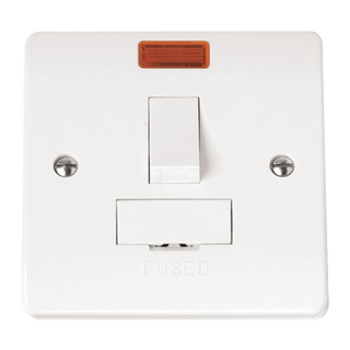 Click Scolmore Mode 13A 1 Gang DP Switched Fused Spur With Neon Polar White - CMA652