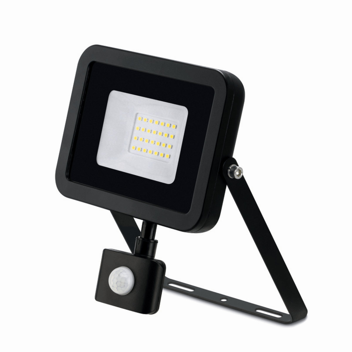 JCC 20W LED Floodlight with PIR IP65 Manual Override Alu 4000K Black