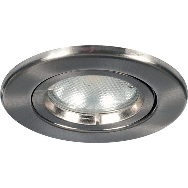 Megaman Leora GU10 Fire Rated Fixed Downlight - Fixture Only - Satin Chrome, Image 1 of 1