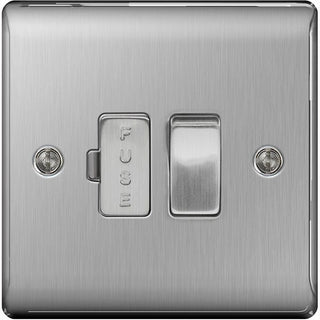 BG Nexus Metal Brushed Steel Switched 13A Fused Connection Unit - NBS50
