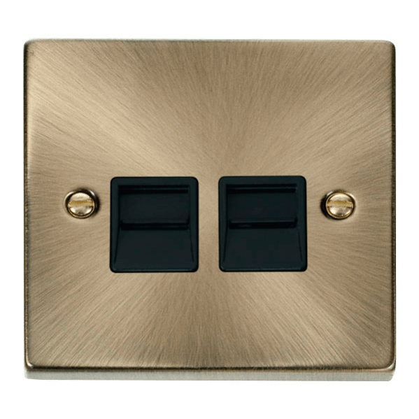 Click Scolmore Deco 2 Gang Master Telephone Socket - VPAB121BK, Image 1 of 1