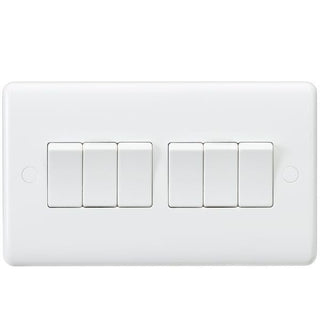 Knightsbridge Curved Edge 10AX 6G 2-Way Switch - White - CU4200