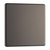 BG Screwless Flatplate Black Nickel Single Blank Plate - FBN94