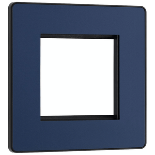 BG Evolve Matt Blue Grid 2 Gang Euro Module Front Plate - PCDDBEMS2B