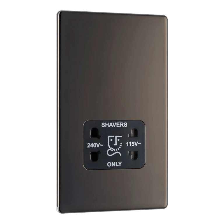 BG Flat Plate Black Nickel 115/240V Dual Vol - FBN20B, Image 1 of 3