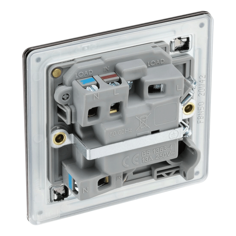 BG Screwless Flatplate Black Nickel Switched 13A Fused Connection Unit - FBN50, Image 4 of 4