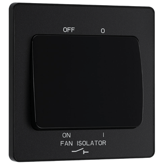 BG Evolve Matt Black Fan Isolator Switch 10A Triple Pole - PCDMB15B
