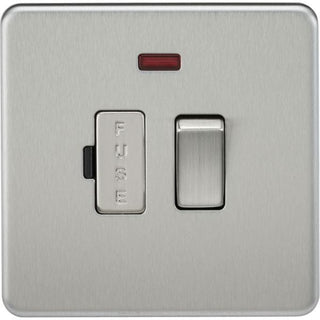 Knightsbridge Screwless 13A Switched Fused Spur Unit with Neon - Brushed Chrome - SF6300NBC