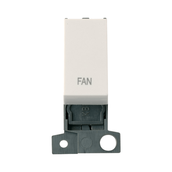Click Scolmore MiniGrid 13A Double-Pole Ingot Fan Switch Polar White - MD018PW-FN, Image 1 of 1