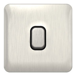 Schneider LSD 10AX 1G 2W Switch Black Insert - Stainless Steel - GGBL1012BSS