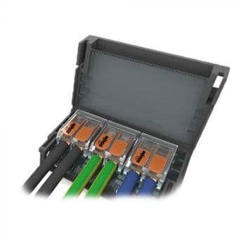 Wiska Shell Box Size 3 Mini Gel Box with 3 x 2 Way Wago Connector Grey - MJBF332, Image 1 of 1