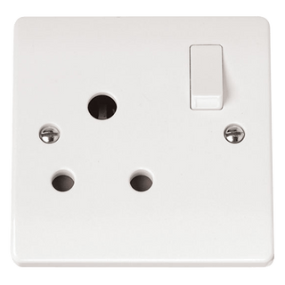 Click Scolmore Mode 20A Round Pin Plug Socket Polar White - CMA034