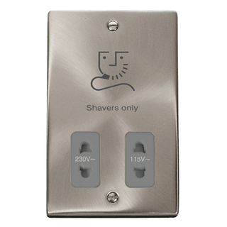 Click Scolmore Deco Dual Voltage 115-230V Shaver Socket - VPSC100GY
