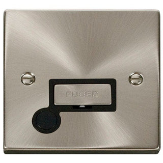 Click Scolmore Deco Satin Chrome 1 Gang Fused Connection Unit 13A With Black Ingot - VPSC550BK