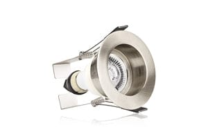 Integral Evofire IP65 Round Satin Nickel 70mm cutout Recessed Downlight with GU10 Holder & Insulation Guard - ILDLFR70E004, Image 1 of 1