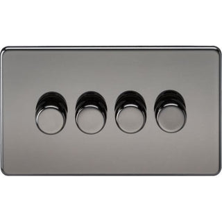 Knightsbridge Screwless 4G 2-way 10-200W (5-150W LED) trailing edge dimmer - Black Nickel - SF2184BN