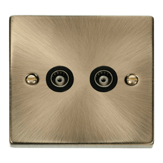 Click Scolmore Deco 2 Gang Isolated Co-Axial Socket - VPAB159BK