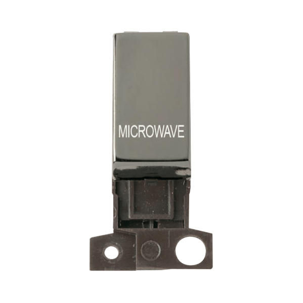 Click Scolmore MiniGrid 13A Double-Pole Ingot Microwave Switch Black Nickel - MD018BN-MW, Image 1 of 1