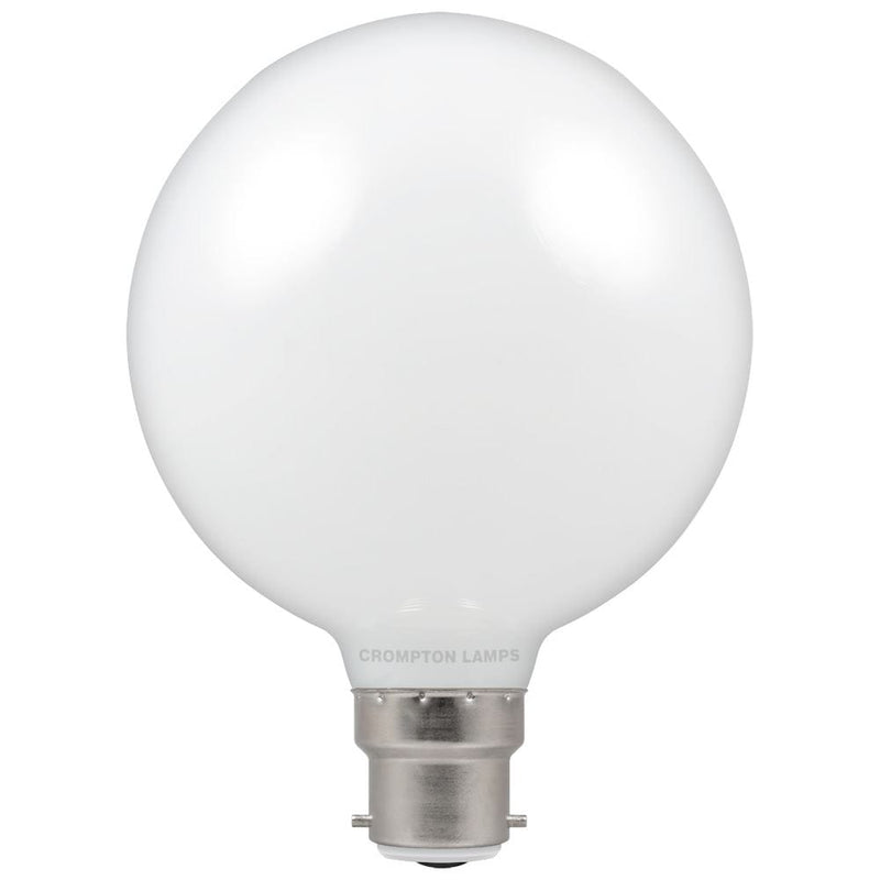 Crompton LED Globe BC B22 G95 Opal 9W Dimmable - Warm White, Image 1 of 1