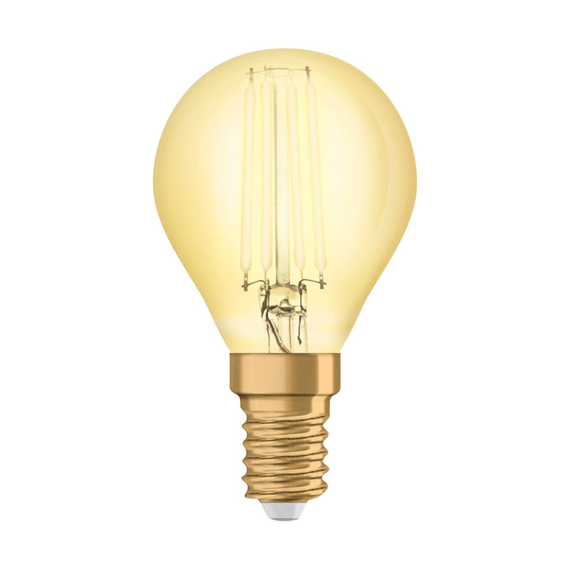 Osram 1.4W Vintage Gold LED Ball Bulb E14/SES Very Warm White - 119543, Image 3 of 4