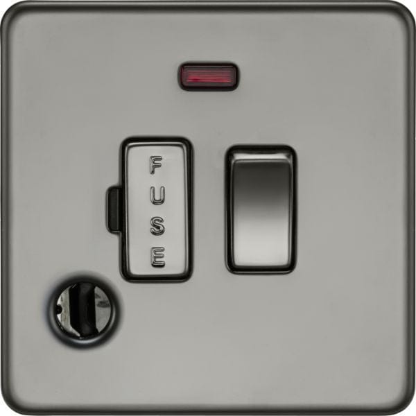 MLA Knightsbridge 13A Switched Fused Spur With Neon And Flex Outlet Black Nickel - SF6300FBN, Image 1 of 1