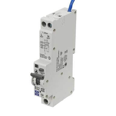 Lewden 32A Double Pole 1 Module B Curve 6kA 30mA AFDD Combined RCBO - P04-B32-30-1PNA, Image 1 of 1