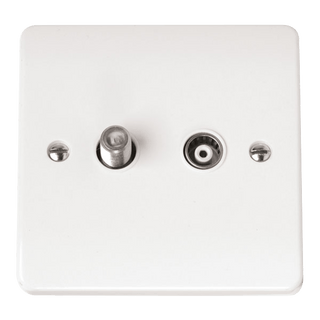 Click Scolmore Mode 2 Gang Satellite Outlet Socket White - CMA157