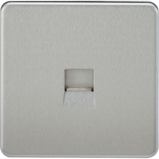 Knightsbridge Screwless Telephone Master Socket - Brushed Chrome - SF7300BC