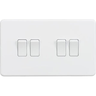 Knightsbridge Screwless 10AX 4G 2-Way Switch - Matt White - SF4100MW