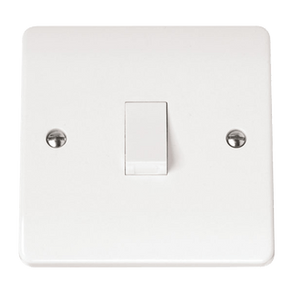 Click Scolmore Mode 20A 1 Gang Double Pole Rocker Switch Polar White - CMA622