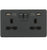 Knightsbridge 13A 2G switched socket with dual USB charger A + A (2.4A) - Anthracite - SFR9224AT