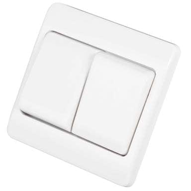Click Scolmore 10A Mode White 2 Gang 2 Way Wide Rocker Switch IP20 - CMA812, Image 1 of 1