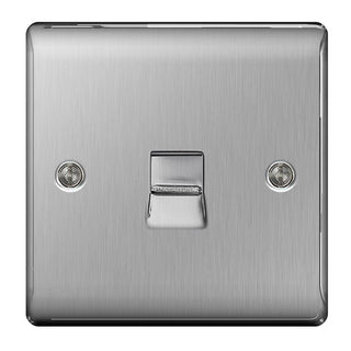 BG Nexus Metal Brushed Steel Single Master Telephone Socket - NBSBTM1