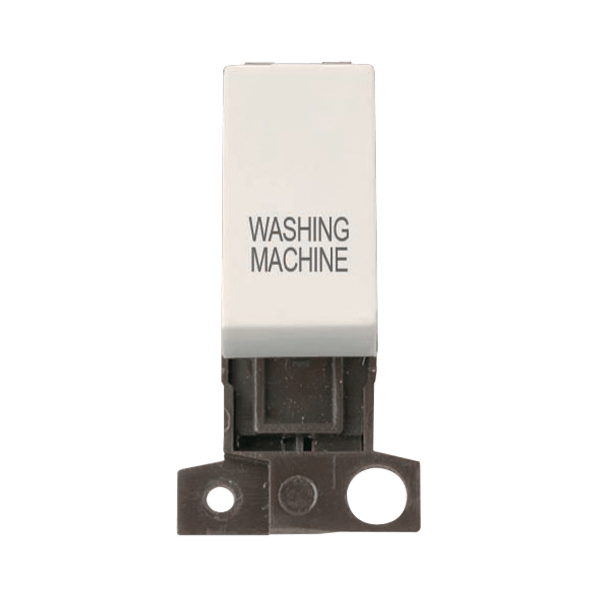 Click Scolmore MiniGrid 13A Double-Pole Ingot Washing Machine Switch Polar White - MD018PW-WM, Image 1 of 1